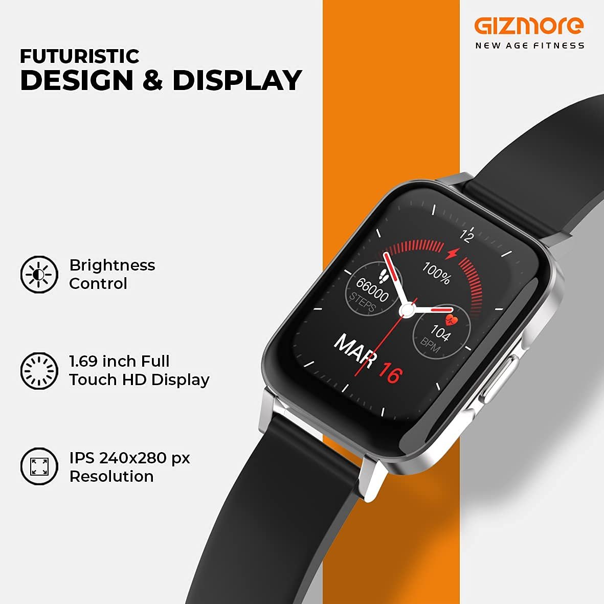 Amazon.in: Buy GIZMORE GIZFIT 910 Bluetooth Calling Smartwatch Metallic  Body| Smart Watches for Men and Women |1.28