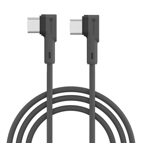 Portronics Konnect L 60W PD Type C to Type C Mobile Charging Cable(Grey)