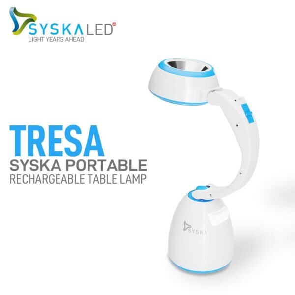 SYSKA TL-3020L LED Portable Rechargeable Table Lamp 3W LED with 2 in 1 Function (White) - Image 2