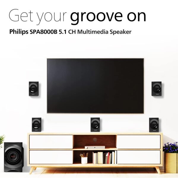 Philips Audio SPA8000B/94 5.1 Channel 120W Multimedia Speaker, Home Theater - Image 3