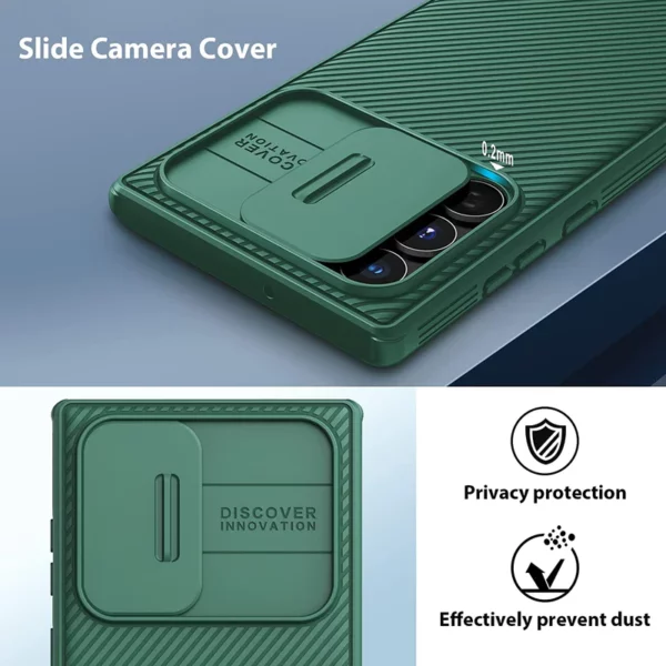 S22 Ultra Back Case (Green)- CamShield Pro Case with Slide Camera Cover - Image 4