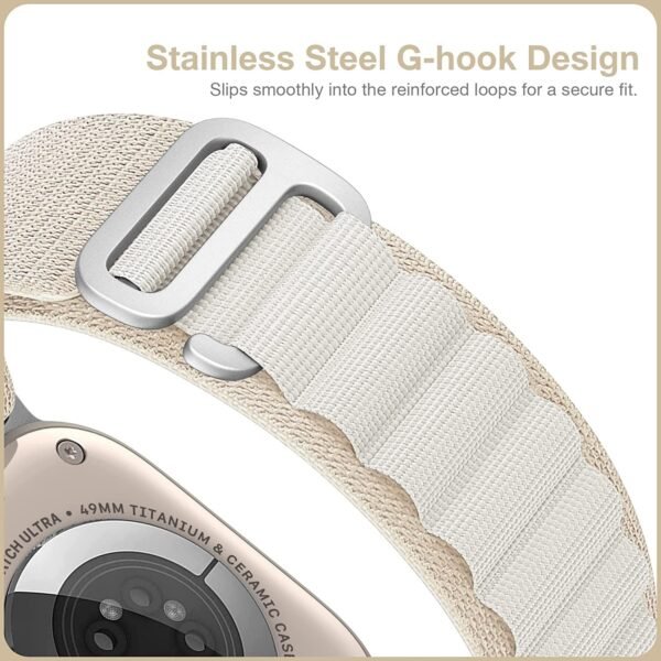 Alpine Loop Band for Apple Watch Strap 49mm 45mm 44mm 42mm- White - Image 4