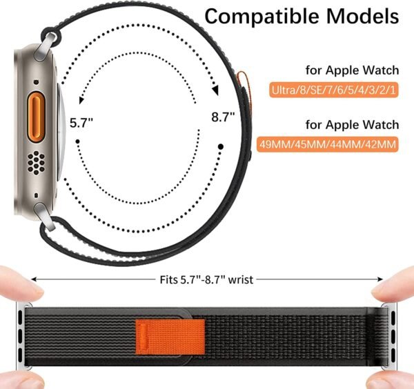 Trail Loop Band Compatible for Apple Watch Ultra Band 49mm 45mm 44mm 42mm - Image 5