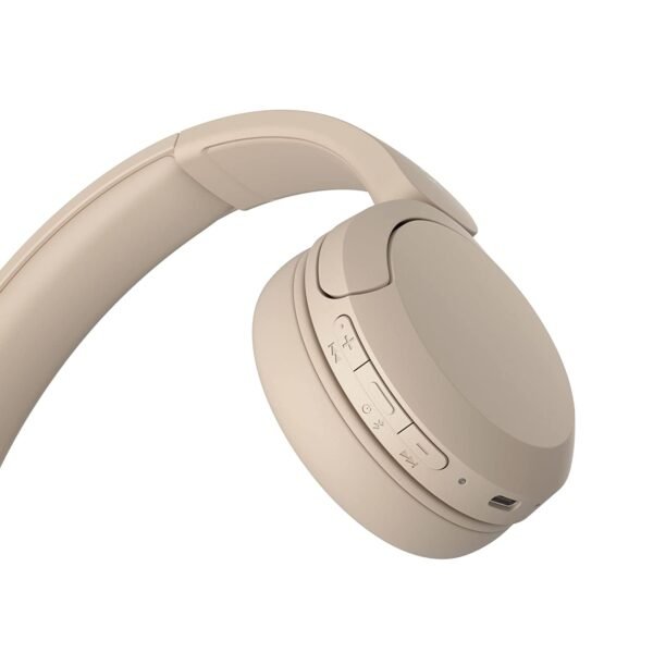 Sony WH-CH520, Wireless On-Ear Bluetooth Headphones with Mic, Upto 50 Hours Playtime, DSEE Upscale, Multipoint Connectivity/Dual Pairing,Voice Assistant App Support for Mobile Phones (Beige) - Image 3