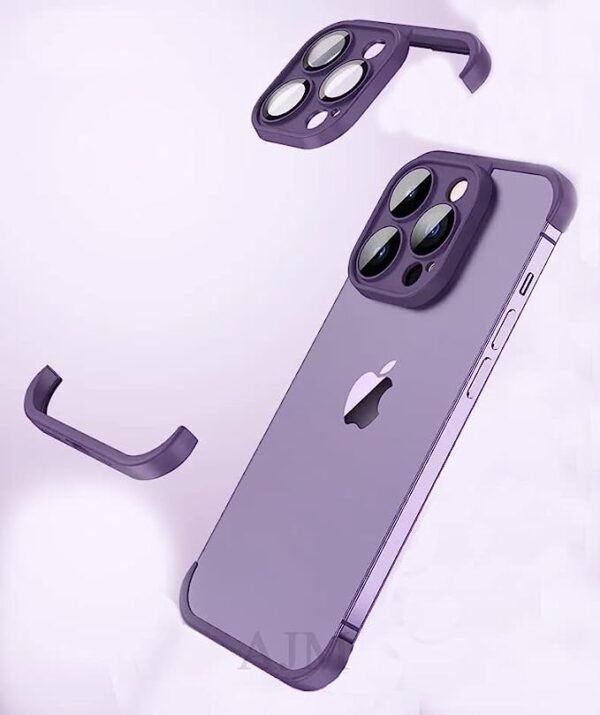 Real Bare Corner Pad iPhone 14 Phone Cover (Purple)