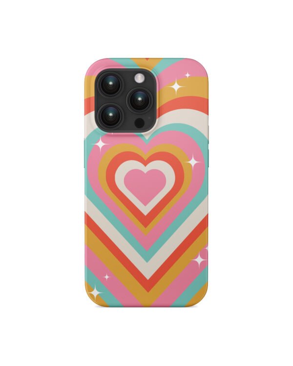 Ausaun Colorful Heart Swirls Glass Back Case for iPhone 14 Pro