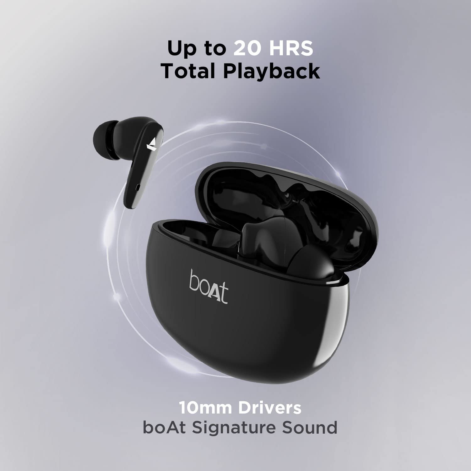 boAt Airdopes 183 Wireless Earbuds with 10mm Driver Up to 90 min