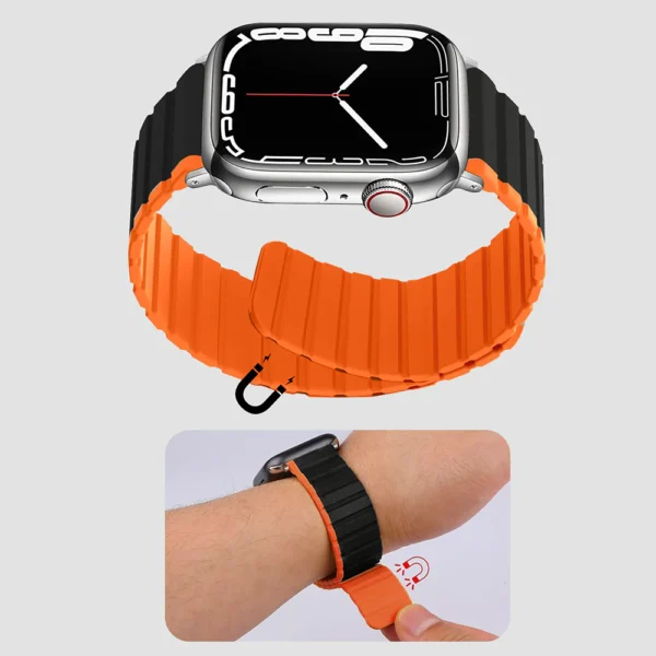 GRIPP Dual Reverser Watch Strap 42mm | 44mm | 45mm | 49mm (BLACK AND ORANGE) - Image 2