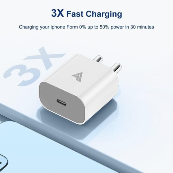 Ausaun Compatible 20W Charger Type-C Adapter with PD 3.0 for iPhone 15, 14, 13, 12 & 11 Series – Fast USB-C 20W Charging - Image 9